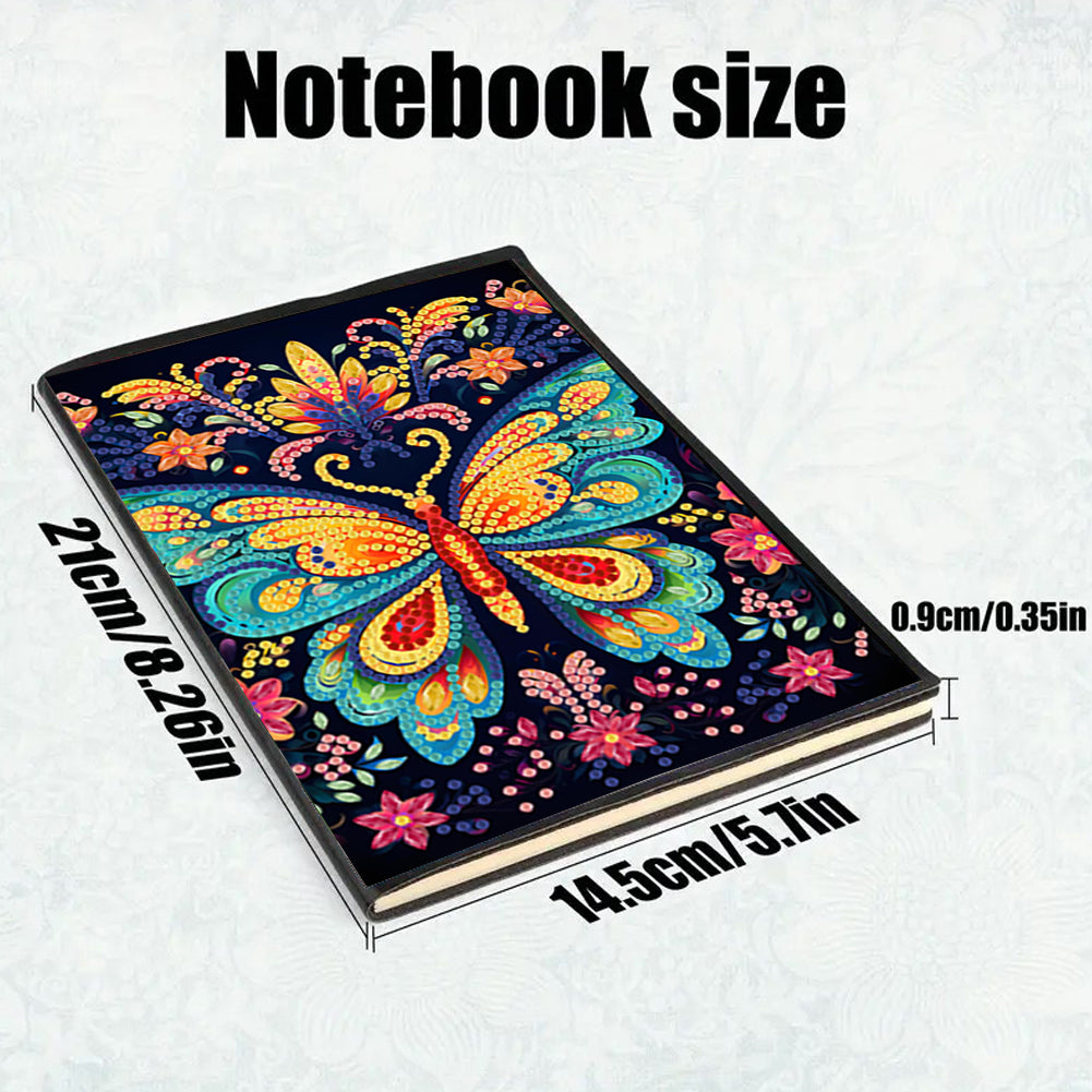 50 Pages A5 Special Shaped Butterfly 5D Diamond Painting Notebook for Boys Girls