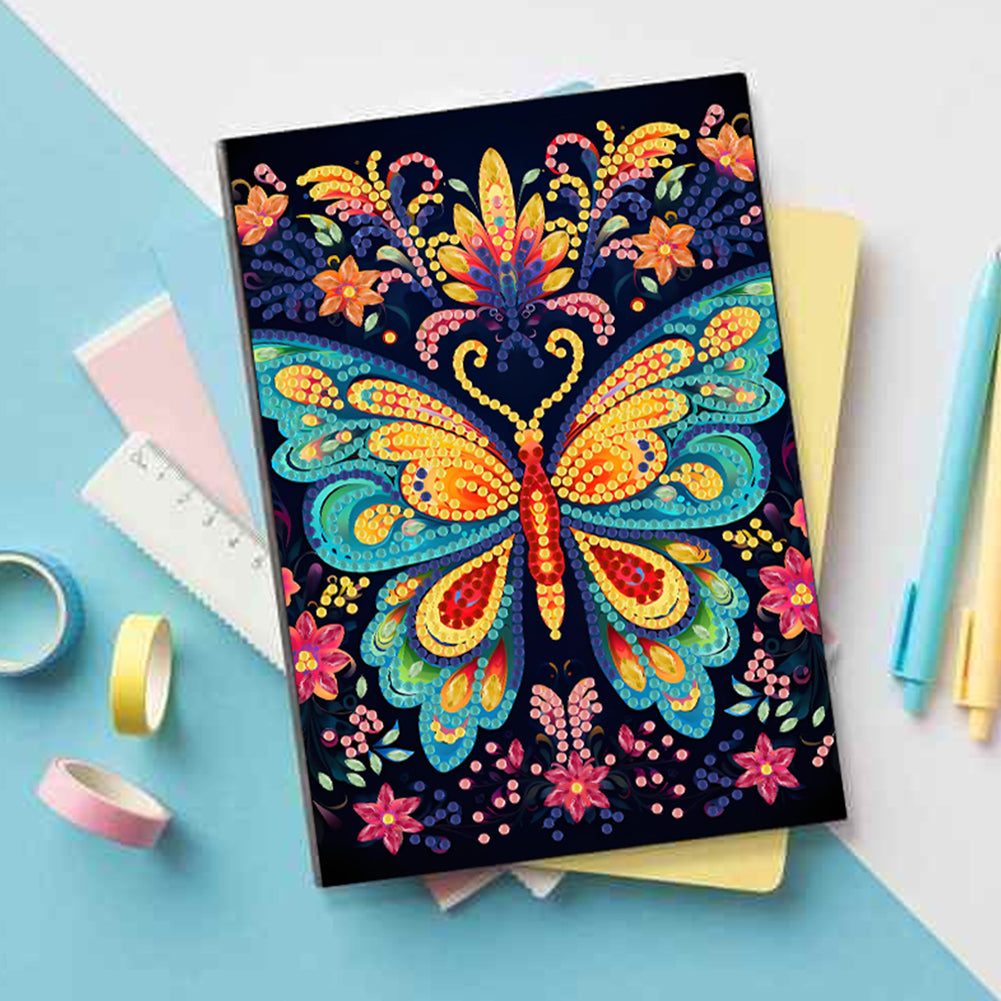 50 Pages A5 Special Shaped Butterfly 5D Diamond Painting Notebook for Boys Girls