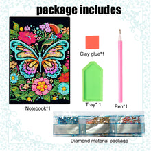 Load image into Gallery viewer, 50 Pages A5 Special Shaped Butterfly 5D Diamond Painting Notebook for Boys Girls
