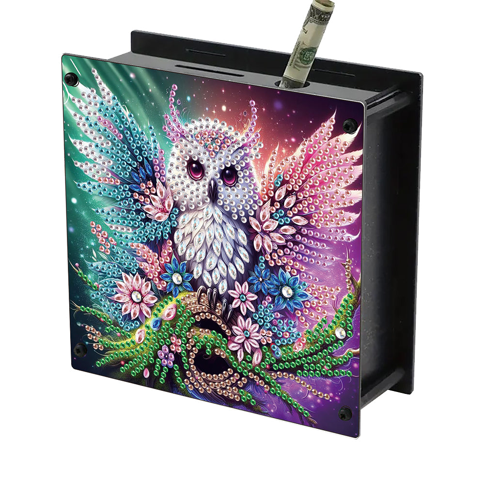 Wooden Beautiful Pattern Diamond Painting Change Holder Case Ornament for Adults