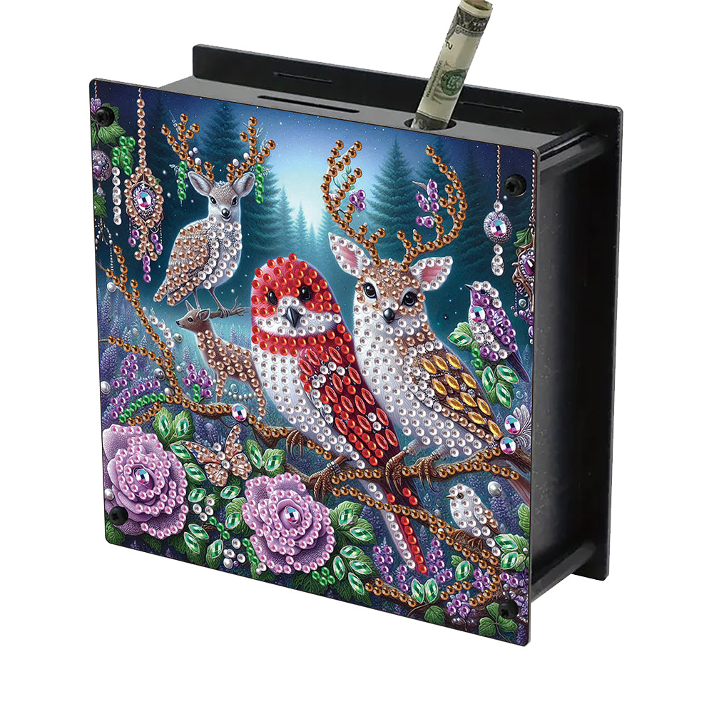 Wooden Beautiful Pattern Diamond Painting Change Holder Case Ornament for Adults