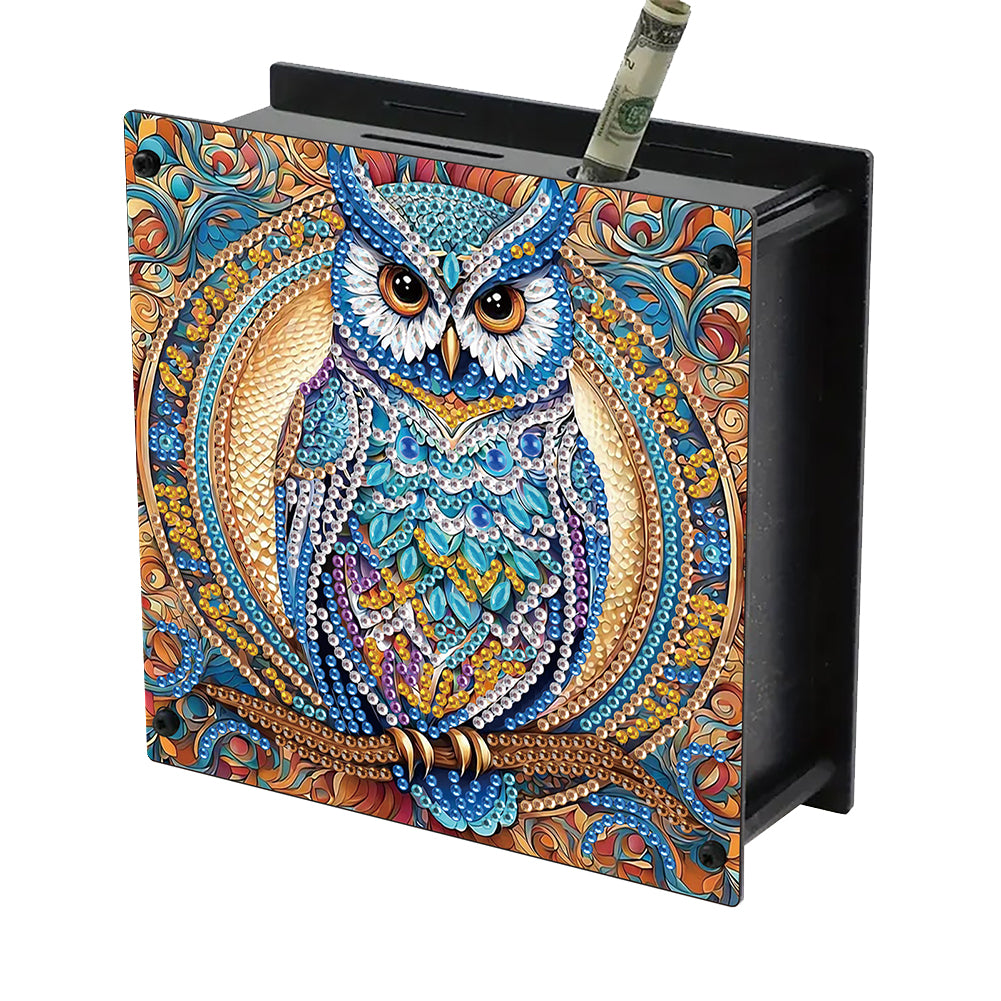 Wooden Beautiful Pattern Diamond Painting Change Holder Case Ornament for Adults