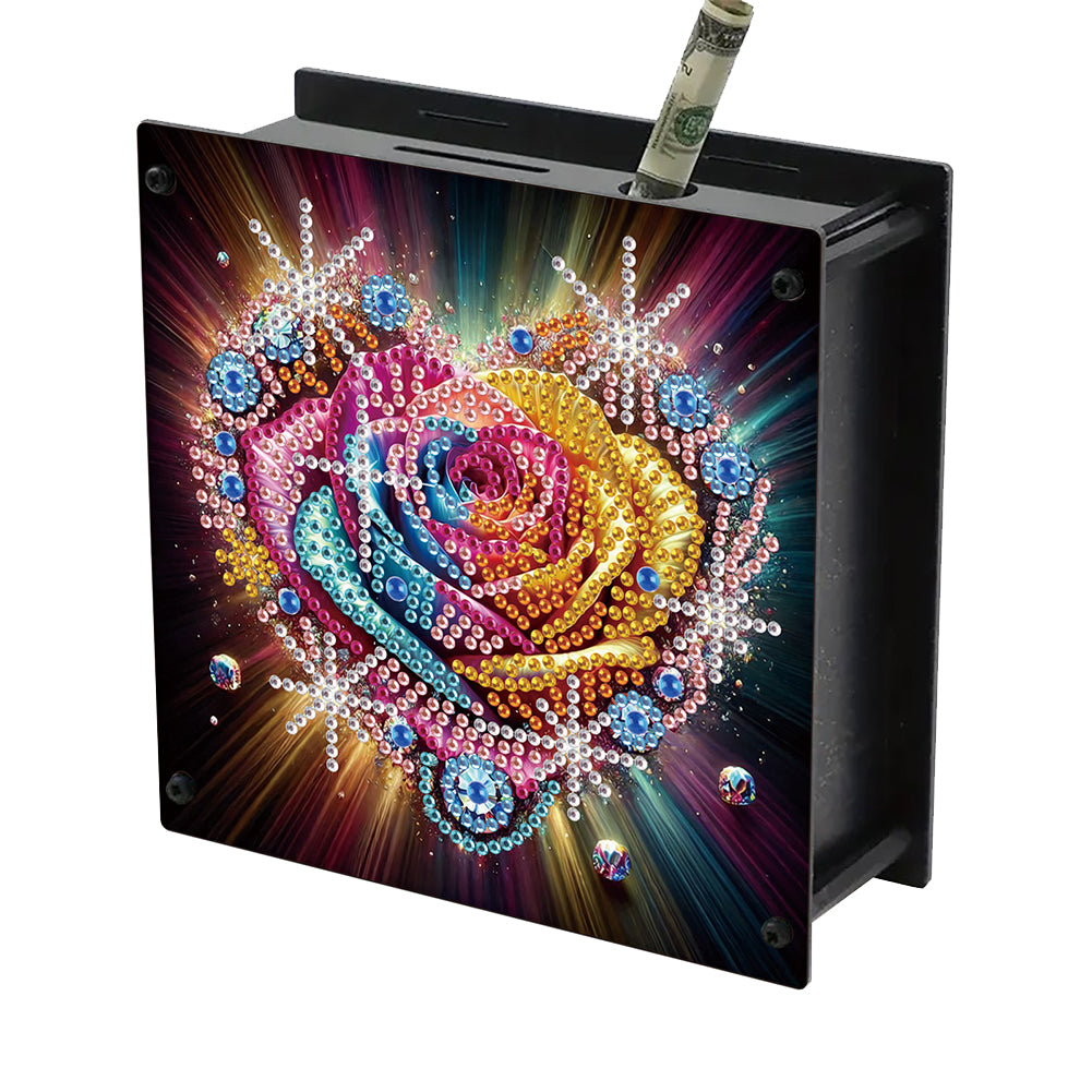 Wooden Beautiful Pattern Diamond Painting Change Holder Case Ornament for Adults