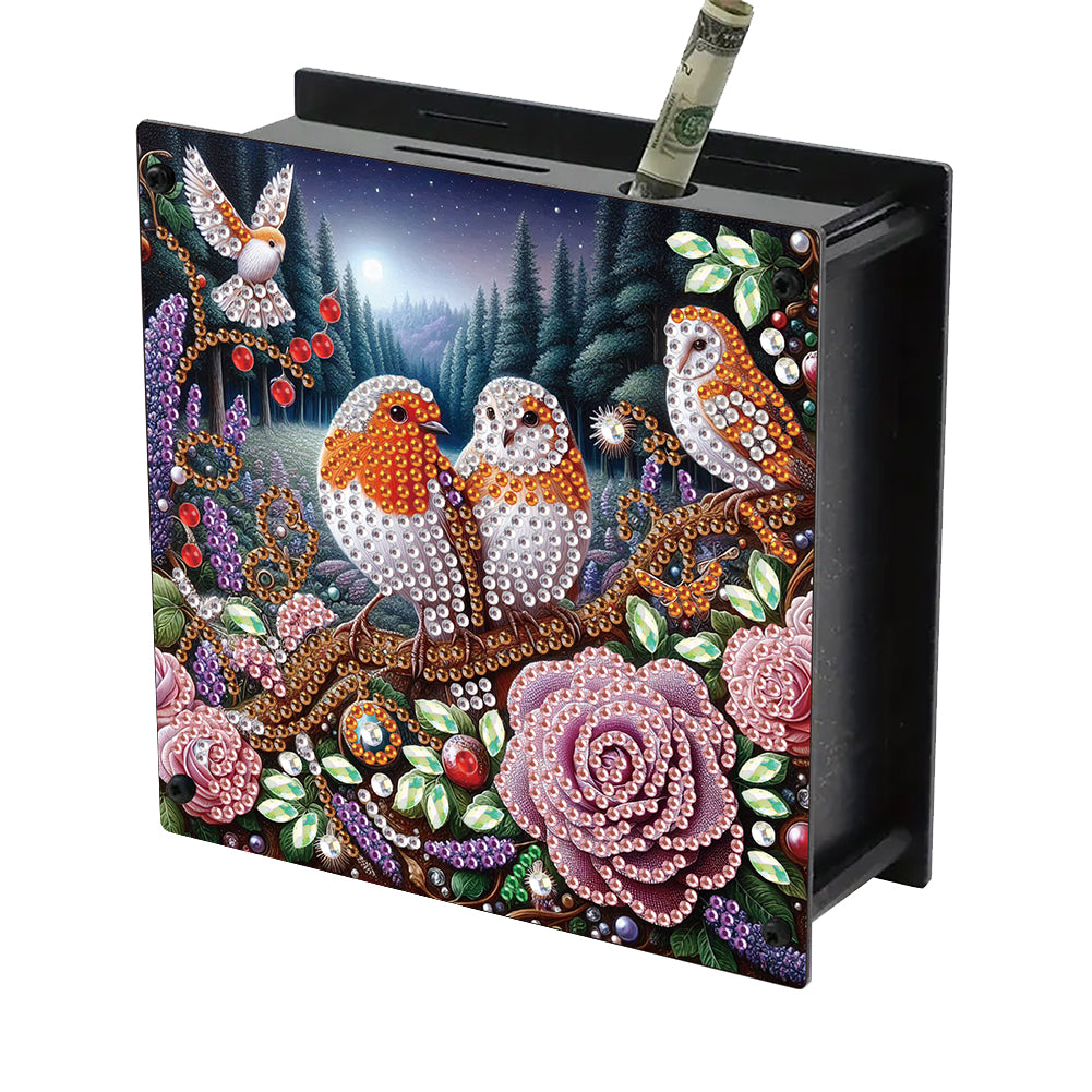 Wooden Beautiful Pattern Diamond Painting Change Holder Case Ornament for Adults