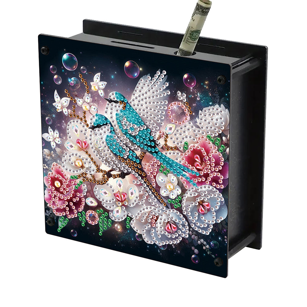 Wooden Beautiful Pattern Diamond Painting Change Holder Case Ornament for Adults