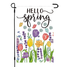 Load image into Gallery viewer, Spring Tulip 5D DIY Diamond Outdoor Flags Double Sided Diamond Art Vertical Flag
