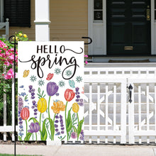 Load image into Gallery viewer, Spring Tulip 5D DIY Diamond Outdoor Flags Double Sided Diamond Art Vertical Flag
