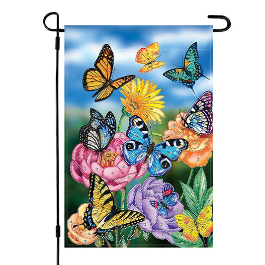 Spring Tulip 5D DIY Diamond Outdoor Flags Double Sided Diamond Art Vertical Flag