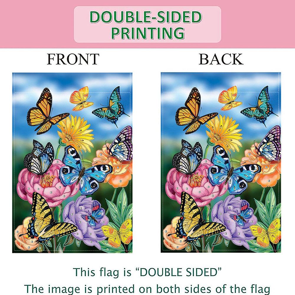 Spring Tulip 5D DIY Diamond Outdoor Flags Double Sided Diamond Art Vertical Flag