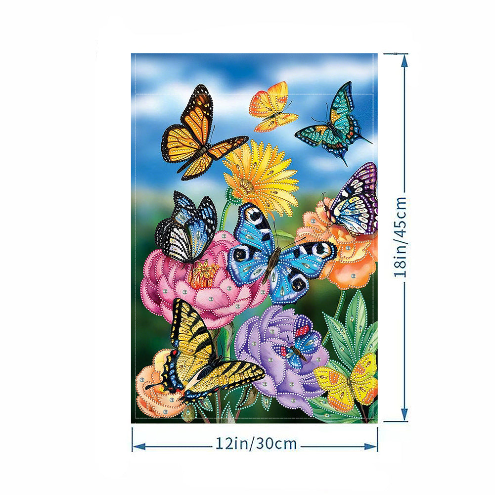 Spring Tulip 5D DIY Diamond Outdoor Flags Double Sided Diamond Art Vertical Flag
