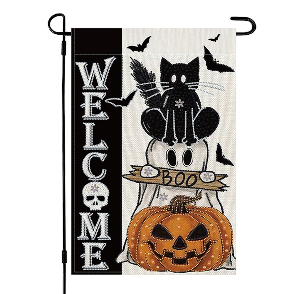 Spring Tulip 5D DIY Diamond Outdoor Flags Double Sided Diamond Art Vertical Flag