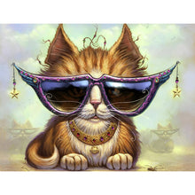 Load image into Gallery viewer, Diamond Painting - Full Square - Cat With Sunglasses (40*30CM)
