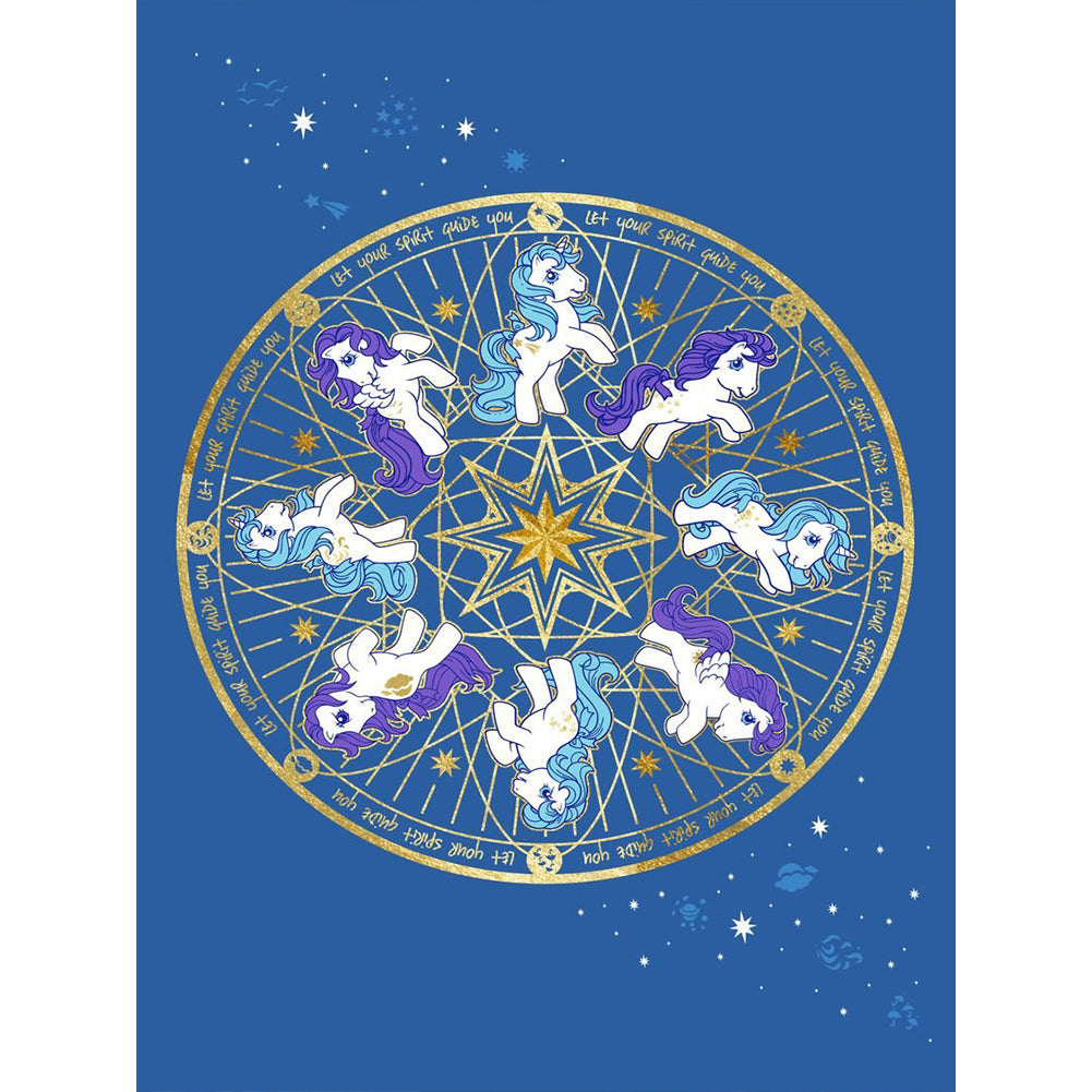 Diamond Painting - Full Round - Rainbow White Horse (30*40CM)