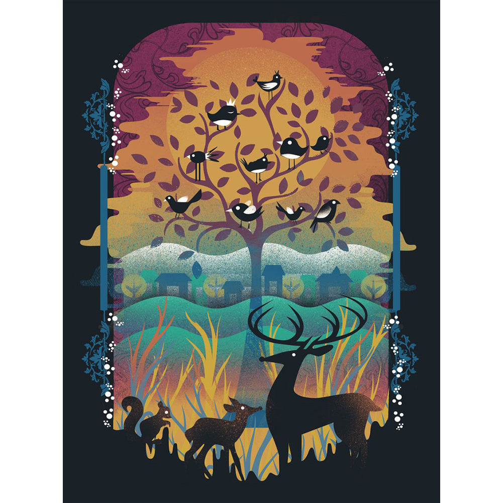 Diamond Painting - Full Round - Deer And Nature (30*40CM)