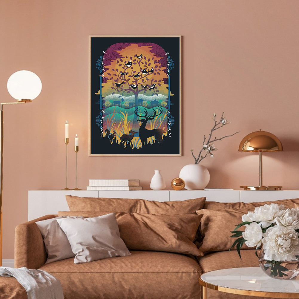 Diamond Painting - Full Round - Deer And Nature (30*40CM)