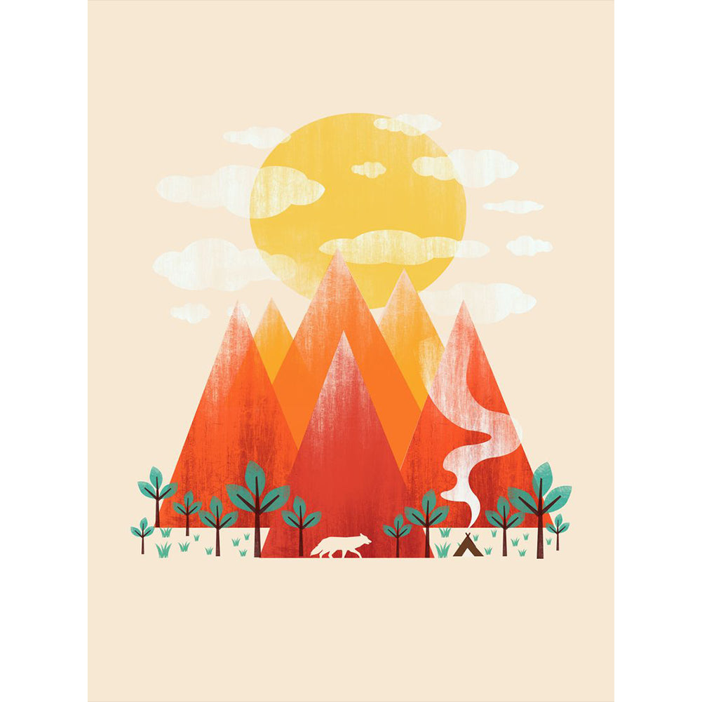 Diamond Painting - Full Round - Mountain And Sun (30*40CM)
