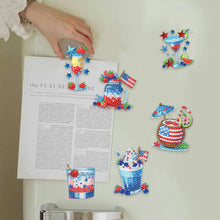 Load image into Gallery viewer, 6Pcs Acrylic Cats Diamond Art Fridge Magnet Diamond Painting Refrigerator Magnet

