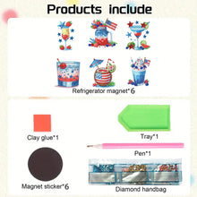 Load image into Gallery viewer, 6Pcs Acrylic Cats Diamond Art Fridge Magnet Diamond Painting Refrigerator Magnet
