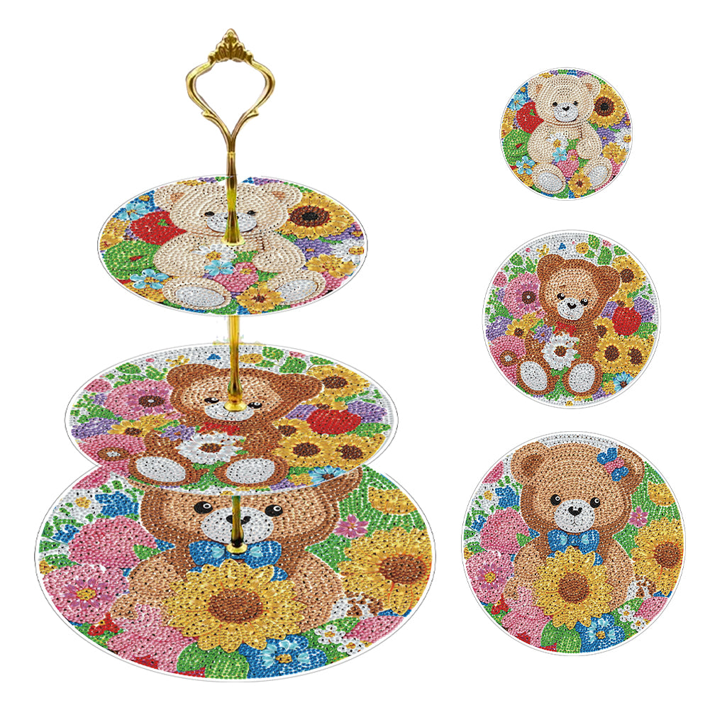 3 Tier Animal Crystal Display Rack Kit 5D DIY Shelf Art Craft Set for Home Decor