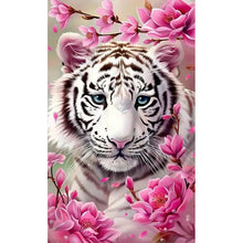 Load image into Gallery viewer, Diamond Painting - Full Round - White Tiger And Flower (40*70CM)
