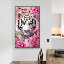 Load image into Gallery viewer, Diamond Painting - Full Round - White Tiger And Flower (40*70CM)
