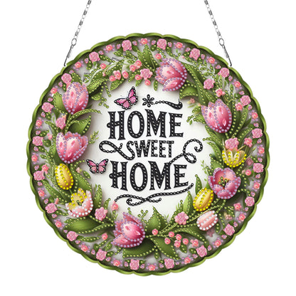 Sunflower DIY Diamond Art Pendant Kit Diamond Painting Door Sign for Wall Window