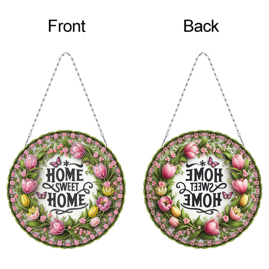 Sunflower DIY Diamond Art Pendant Kit Diamond Painting Door Sign for Wall Window