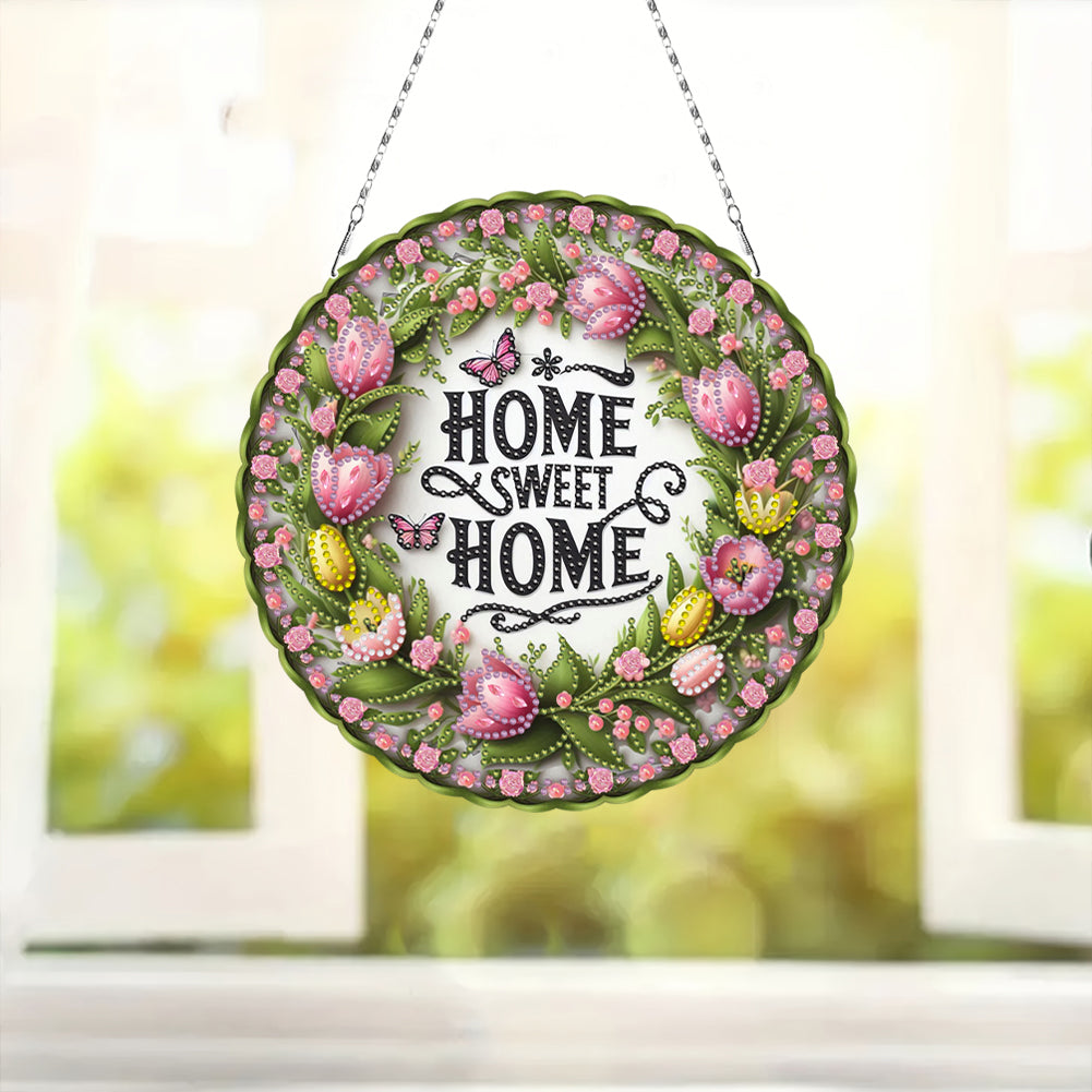 Sunflower DIY Diamond Art Pendant Kit Diamond Painting Door Sign for Wall Window