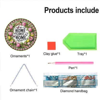 Sunflower DIY Diamond Art Pendant Kit Diamond Painting Door Sign for Wall Window