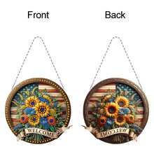 Load image into Gallery viewer, Sunflower DIY Diamond Art Pendant Kit Diamond Painting Door Sign for Wall Window
