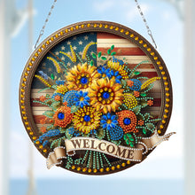 Load image into Gallery viewer, Sunflower DIY Diamond Art Pendant Kit Diamond Painting Door Sign for Wall Window
