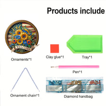 Load image into Gallery viewer, Sunflower DIY Diamond Art Pendant Kit Diamond Painting Door Sign for Wall Window
