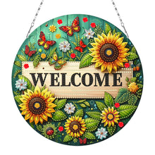 Load image into Gallery viewer, Sunflower DIY Diamond Art Pendant Kit Diamond Painting Door Sign for Wall Window

