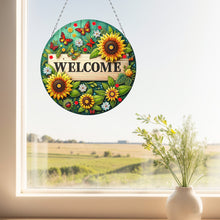 Load image into Gallery viewer, Sunflower DIY Diamond Art Pendant Kit Diamond Painting Door Sign for Wall Window
