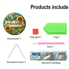 Load image into Gallery viewer, Sunflower DIY Diamond Art Pendant Kit Diamond Painting Door Sign for Wall Window
