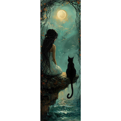 Diamond Painting - Full Round - Girl And Cat (30*90CM)