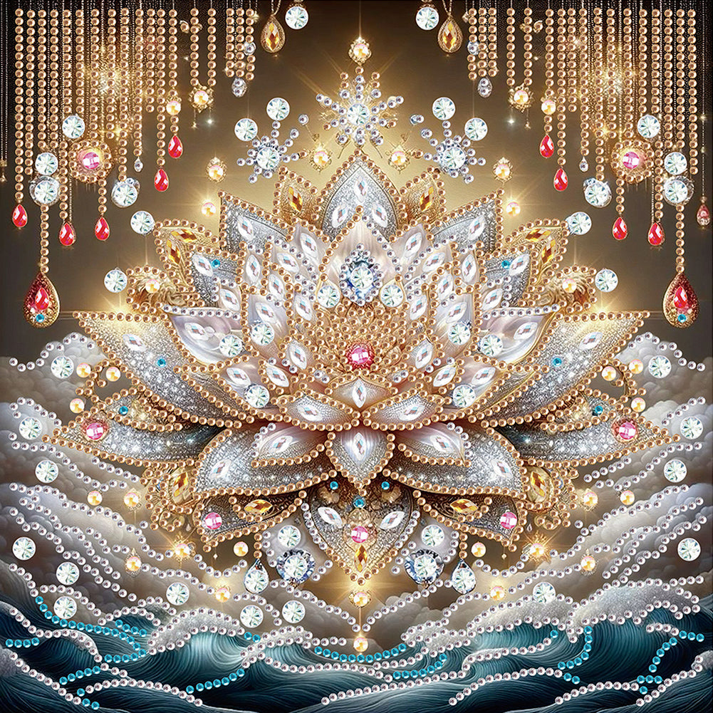 Diamond Painting - Partial Special Shaped - Lotus (30*30CM)