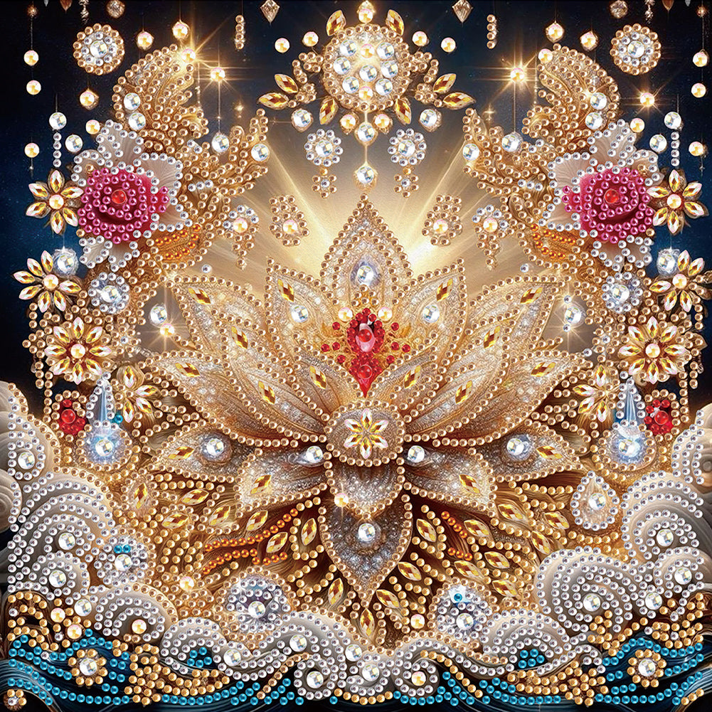 Diamond Painting - Partial Special Shaped - Lotus (30*30CM)