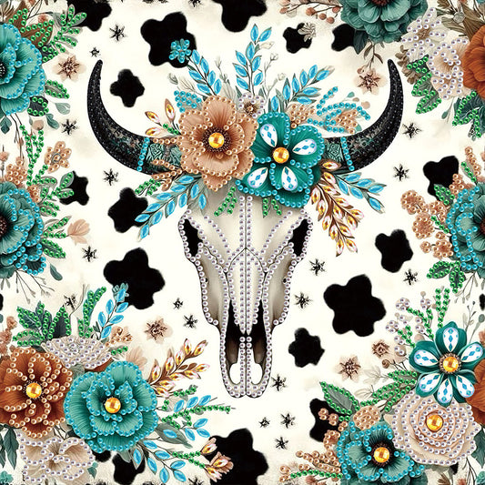 Diamond Painting - Partial Special Shaped - Indian Cow Skull (30*30CM)