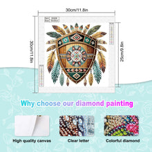 Load image into Gallery viewer, Diamond Painting - Partial Special Shaped - Indian Shield (30*30CM)
