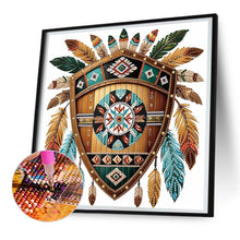 Load image into Gallery viewer, Diamond Painting - Partial Special Shaped - Indian Shield (30*30CM)
