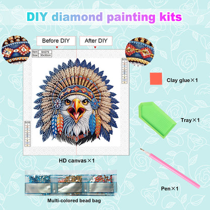 Diamond Painting - Partial Special Shaped - Indian Eagle (30*30CM)