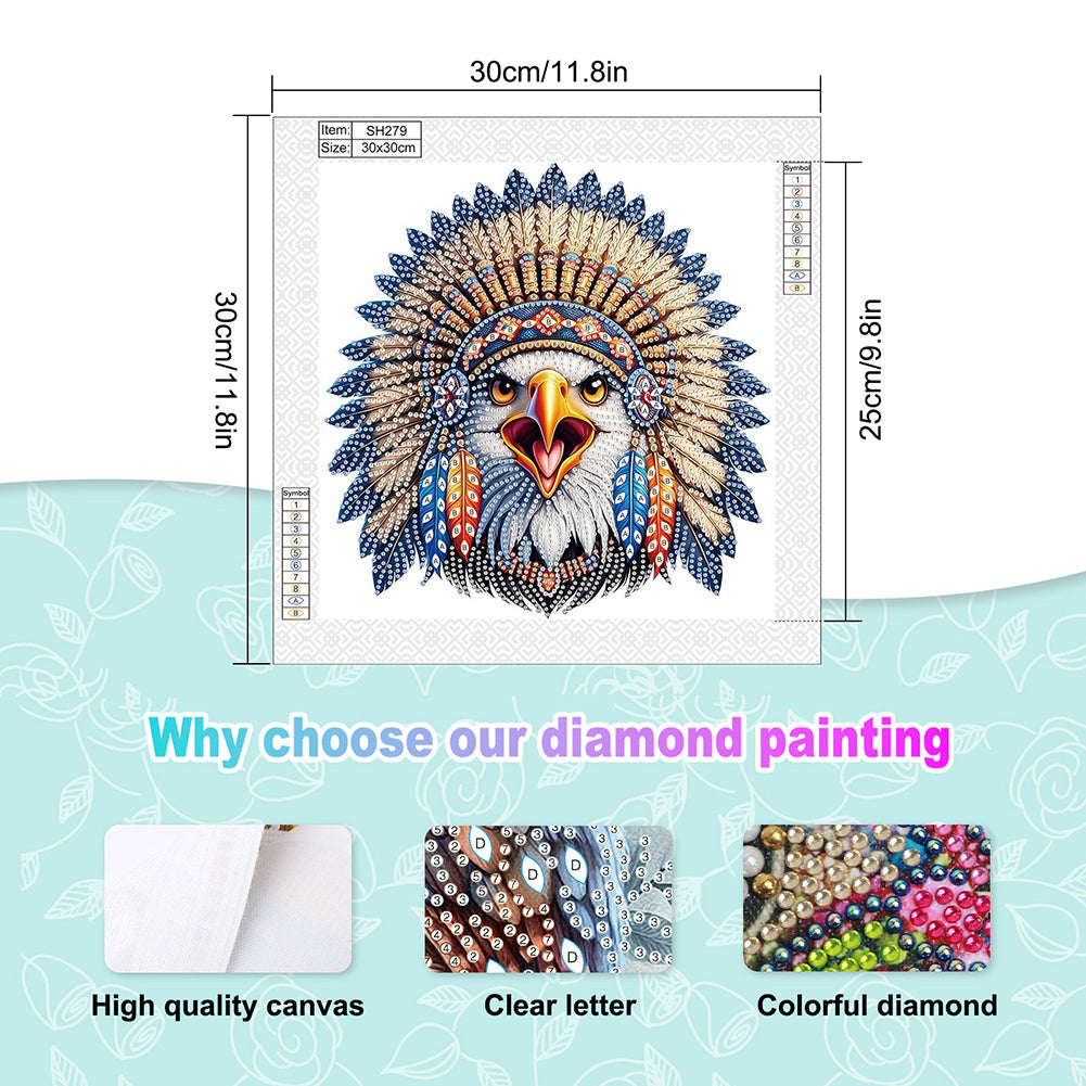 Diamond Painting - Partial Special Shaped - Indian Eagle (30*30CM)