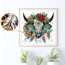 Load image into Gallery viewer, Diamond Painting - Partial Special Shaped - Indian Cow Skull (30*30CM)
