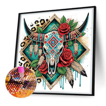 Load image into Gallery viewer, Diamond Painting - Partial Special Shaped - Indian Cow Skull (30*30CM)
