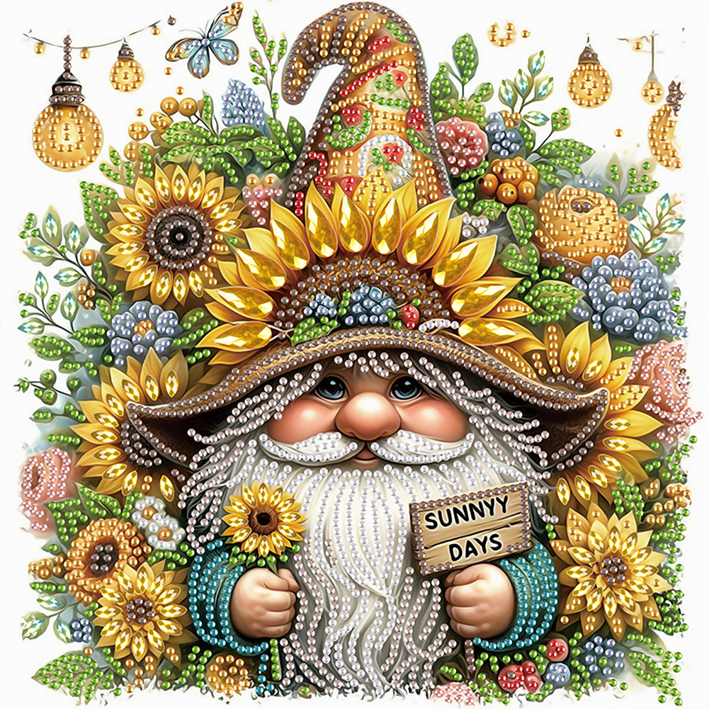Diamond Painting - Partial Special Shaped - Summer Gnome (30*30CM)