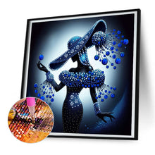 Load image into Gallery viewer, Diamond Painting - Partial Special Shaped - Elegant Hat Lady (30*30CM)
