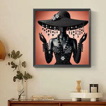 Load image into Gallery viewer, Diamond Painting - Partial Special Shaped - Elegant Hat Lady (30*30CM)
