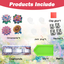 Load image into Gallery viewer, 4pc Flower Animal DIY Diamond Painting Car Air Vent Clip Air Freshener for Adult
