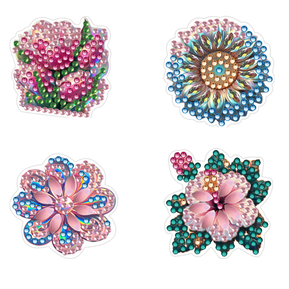 4pc Flower Animal DIY Diamond Painting Car Air Vent Clip Air Freshener for Adult